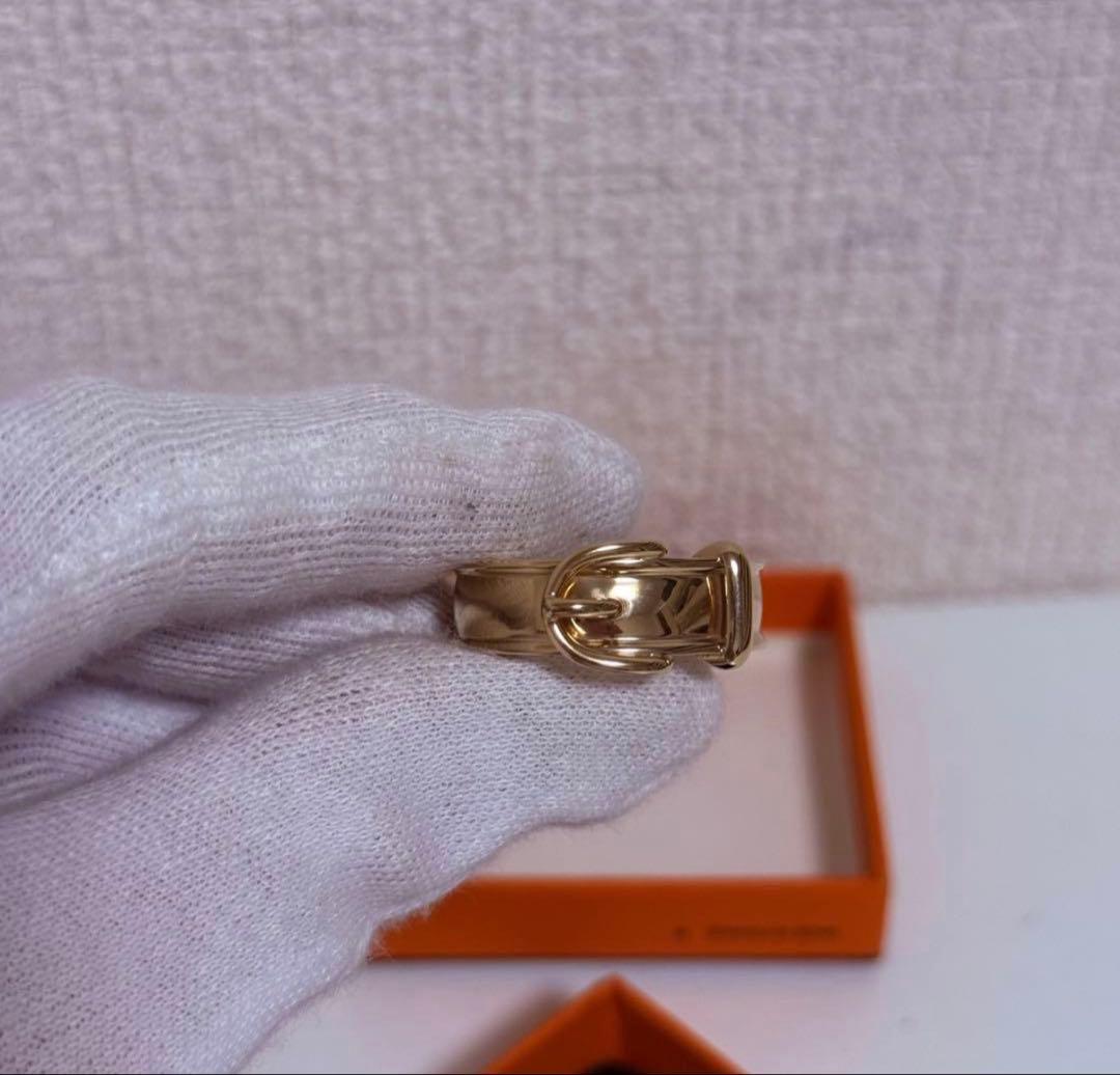 美品　HERMES エルメス スカーフリング　ゴールド