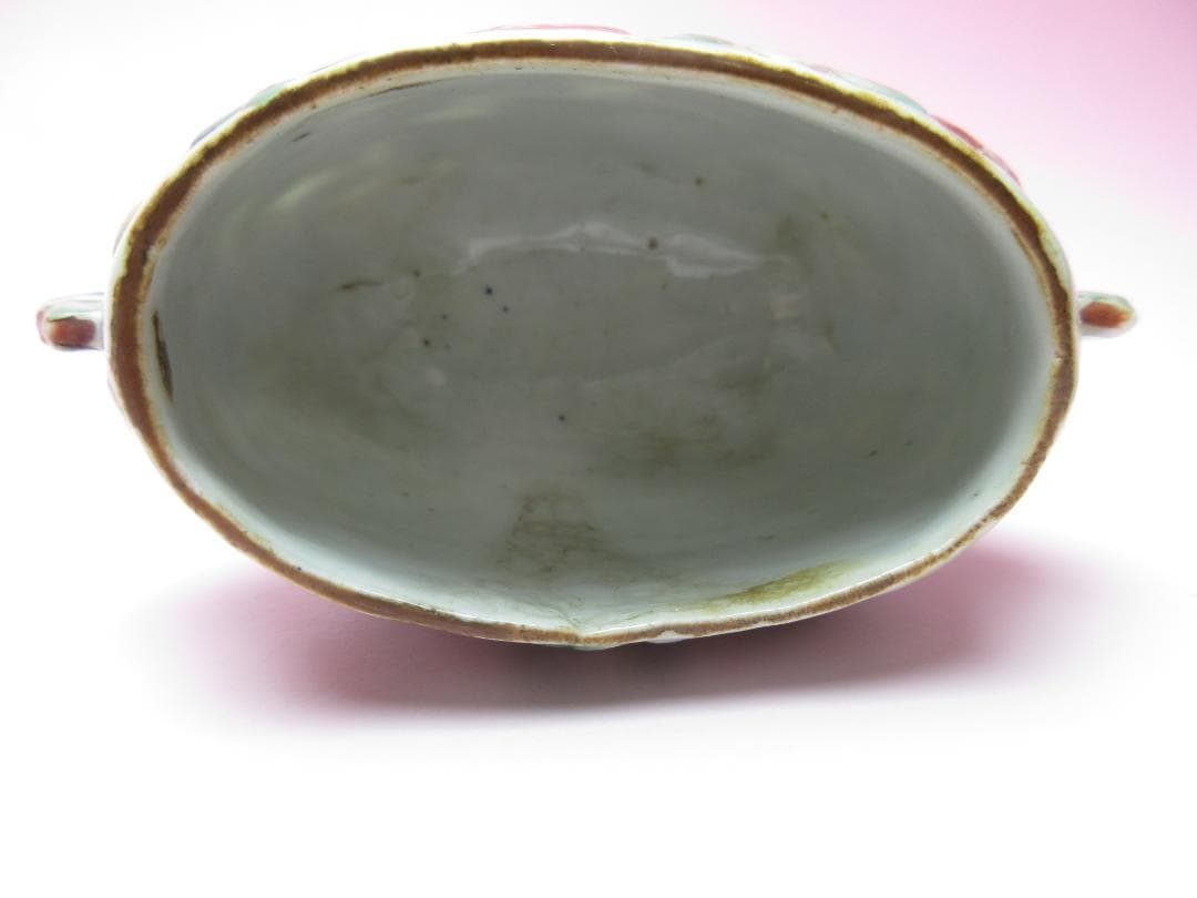 蝶彫刻 火屋 陽刻 花紋 古い 香炉 E90918