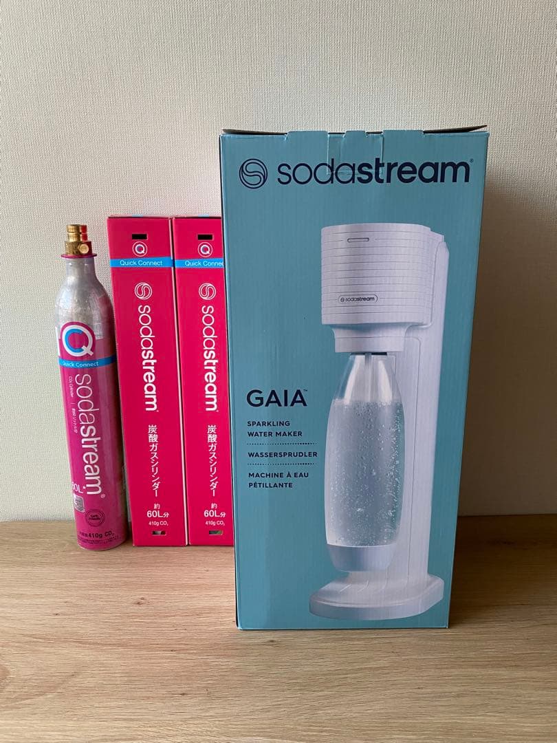 sodastream GAIA 炭酸水メーカー　新品シリンダー2本計3本付き