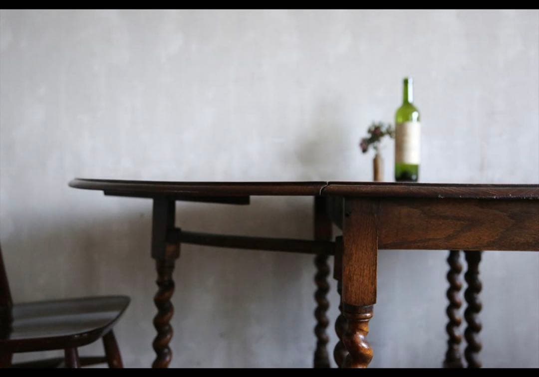 イギリスアンティーク古木ゲートレッグテーブル/木製バタフライ机