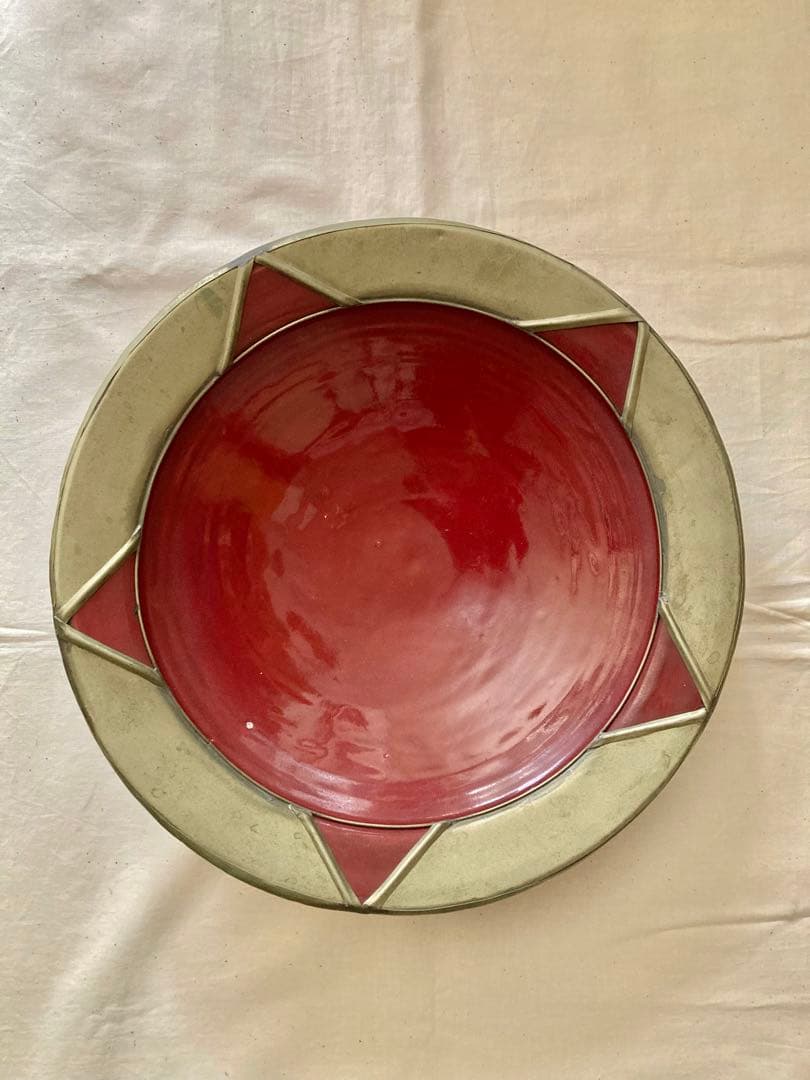 モロッコ製タジン皿(すず板細工+陶器)