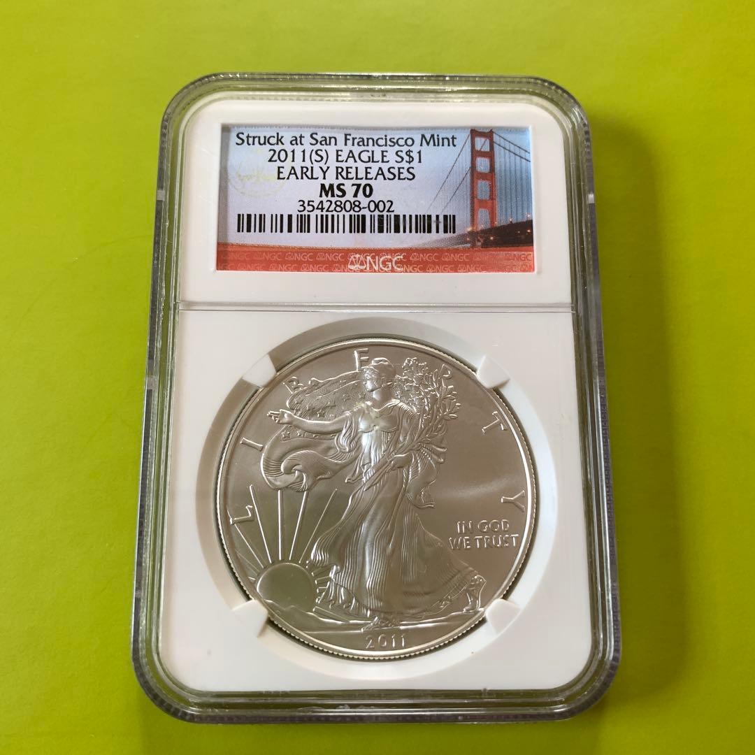 NGC鑑定済み 最高評価　MS70　2011年 アメリカ イーグル銀貨 1oz