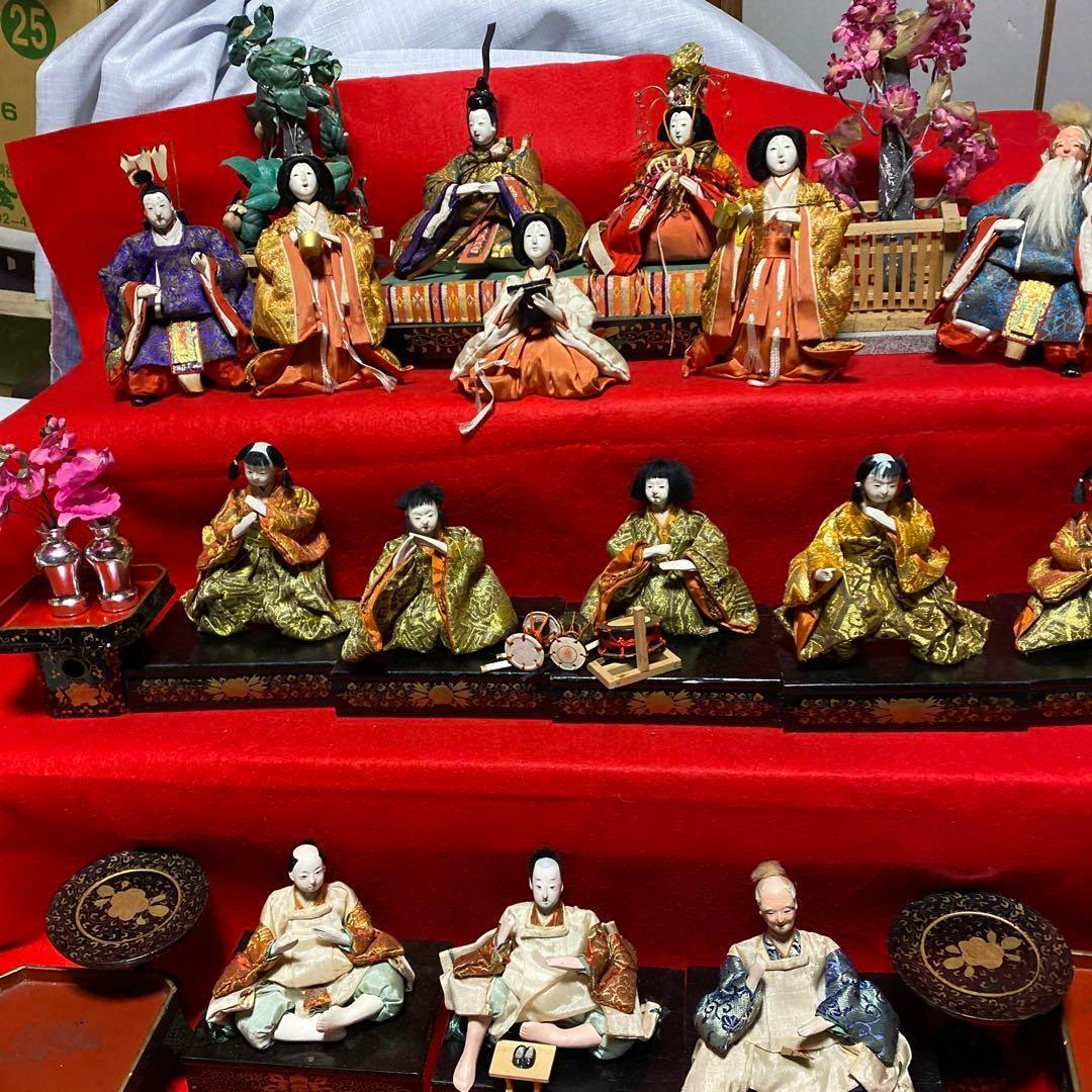 雛祭り　古い雛人形　１５体　お道具も　小さな　芥子雛　明治　大正戦前