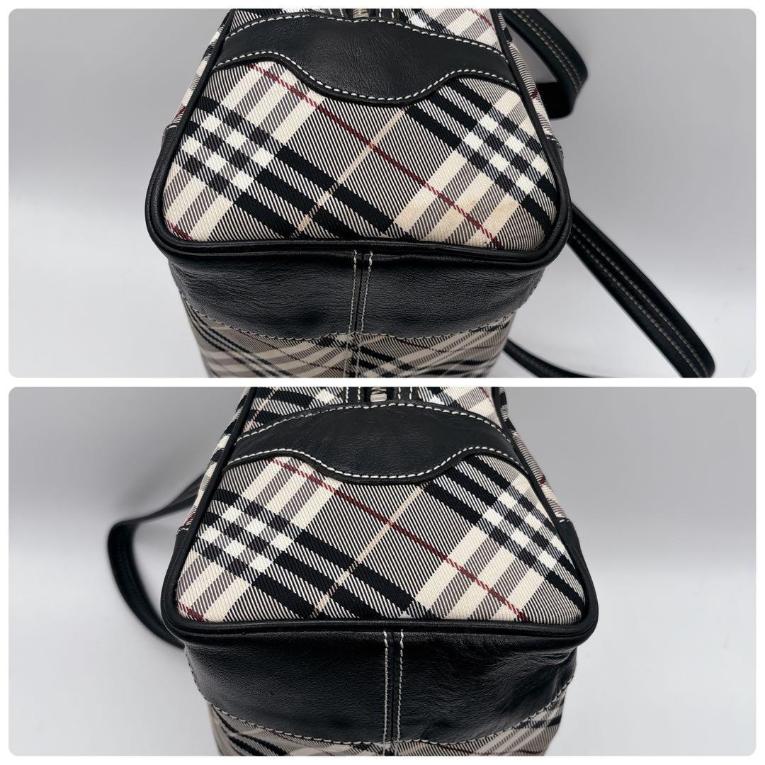 バーバリーブルーレーベル ミニボストン ノバチェック レザー ナイロン