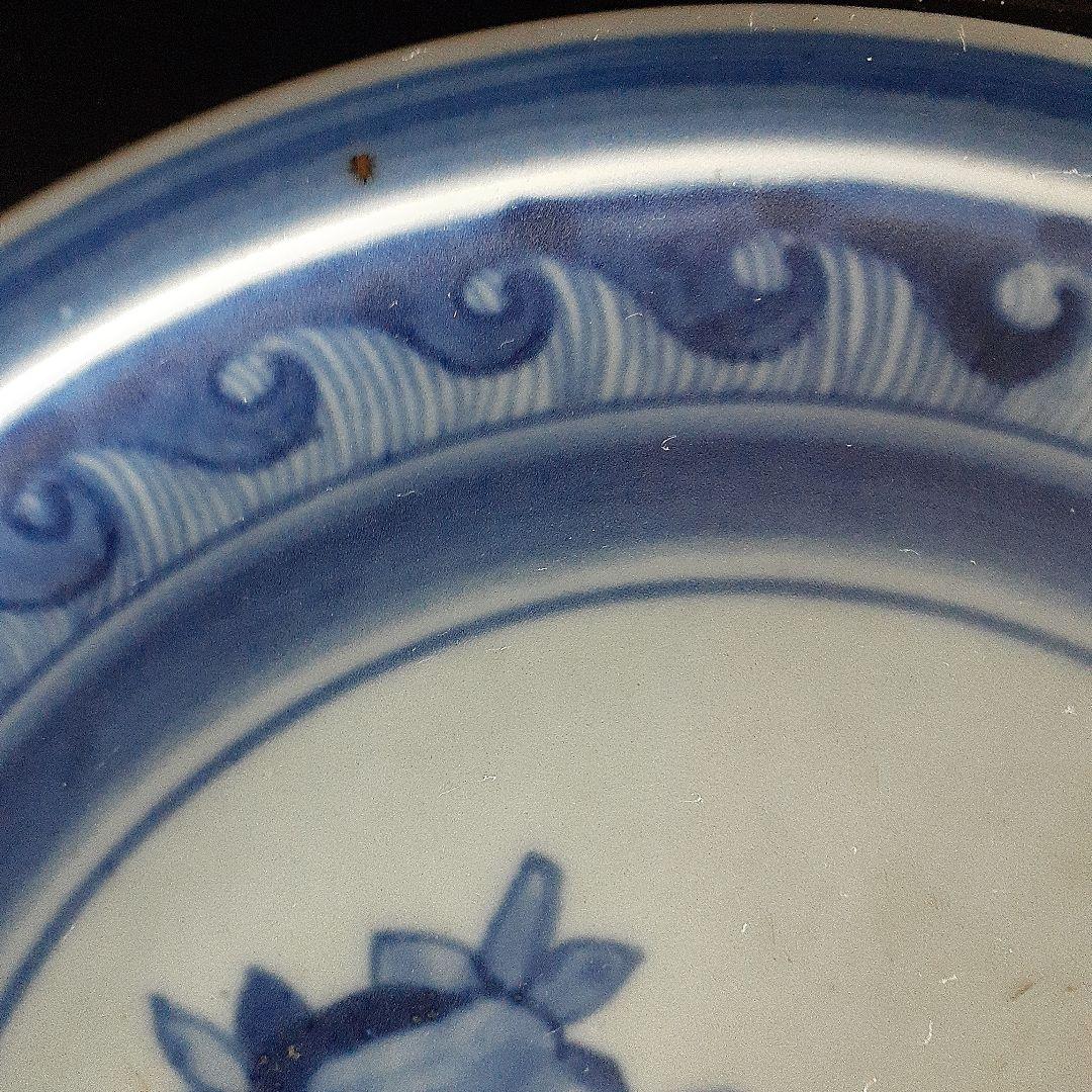 初期伊万里染付け蓬来山図中皿