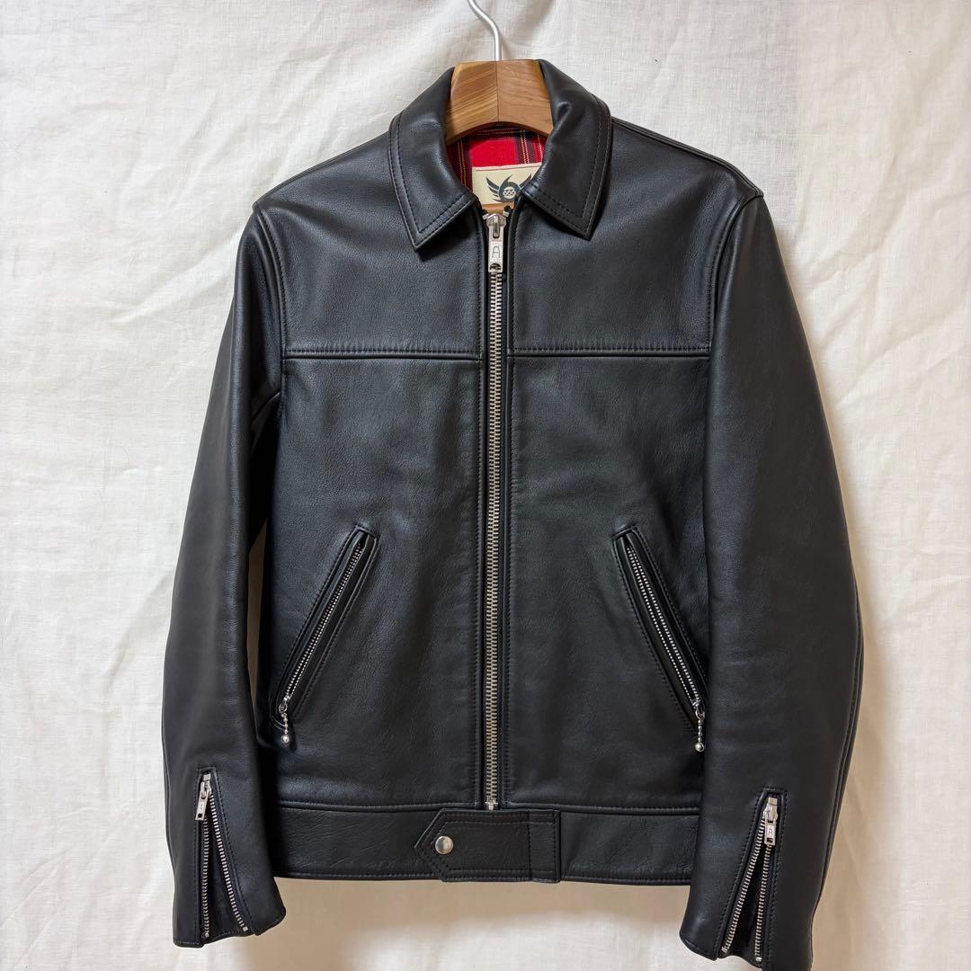 【日本製】666 ライダース　LJM-9TF ブラック　34 赤タータン