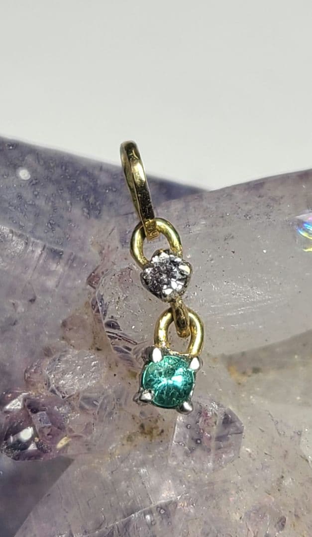 高品質★バターリャパライバトルマリン&ピンクダイヤモンドペンダントPt18金★