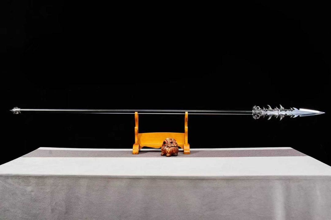 震龍啓明 分割式模造槍 造刀 鑑賞用 武具 舞踊刀 古兵器