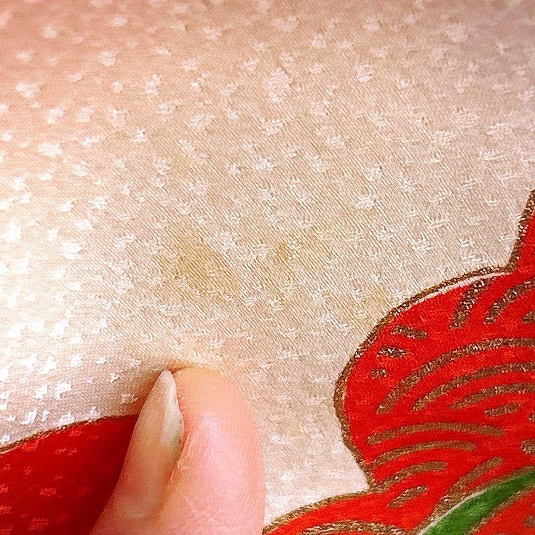 七五三　7歳　女の子　着物フルセット　小物セット　オレンジ　金糸　5231