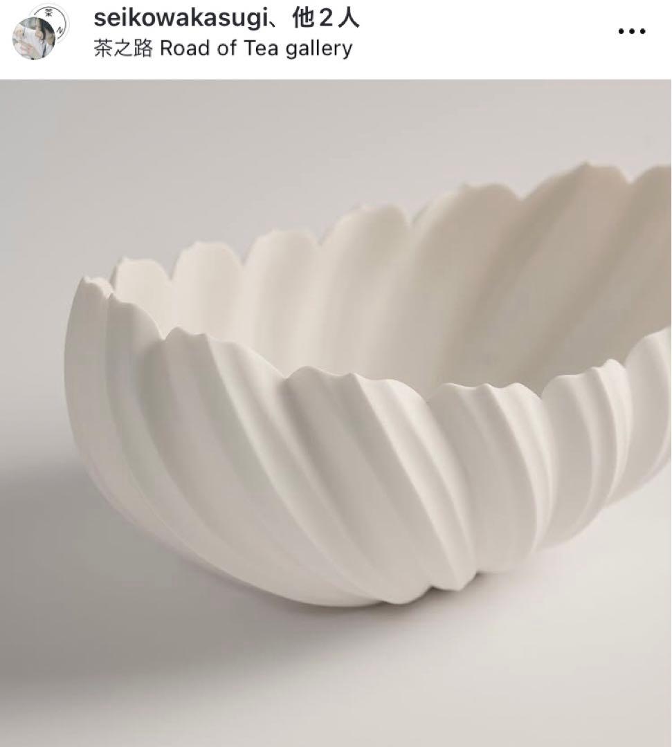 若杉聖子 白磁器　人気作家陶芸家　お猪口　小鉢　蕎麦猪口ペア　レア未使用美品