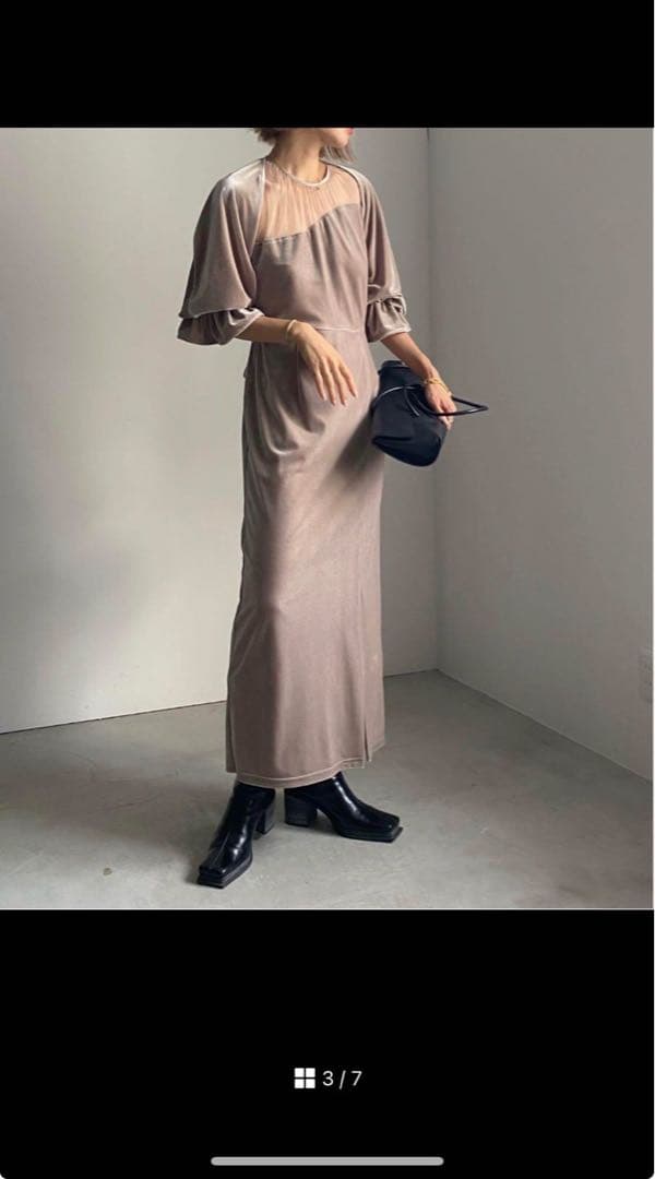 ▪︎Ameri vintage▪︎2WAY CURVE VELOURS DRESS