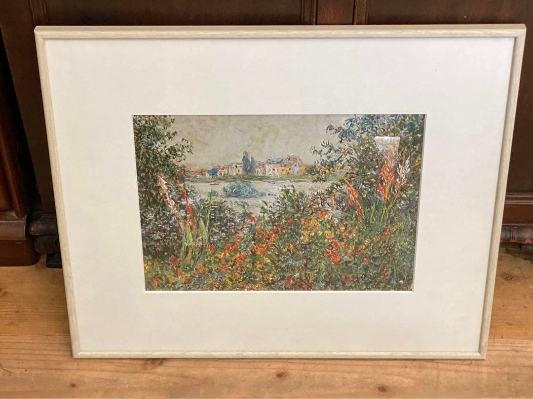 クロード・モネ ヴェトゥイユに咲く花 額縁 アート インテリア