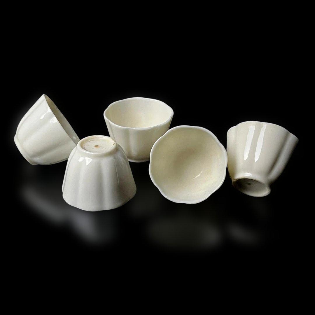 唐物 白南京 白磁 稜花形煎茶碗 五客 白釉碗 中国美術 古玩 SH20