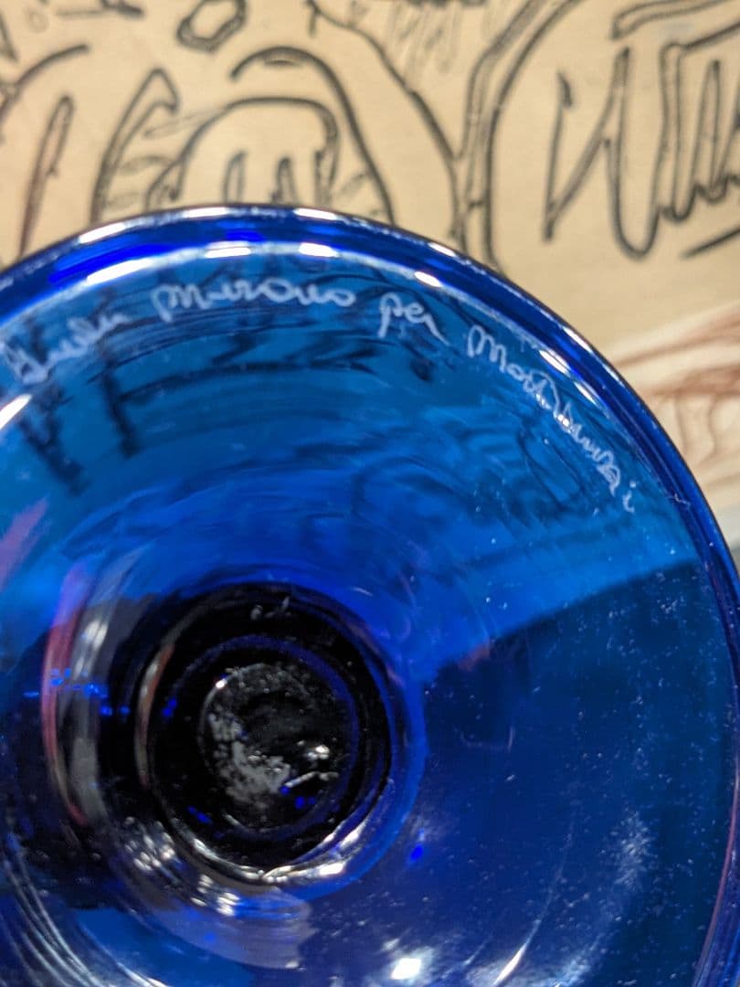 ベネチアンゴブレット-ブルーフルート-オリジナルムラーノグラス