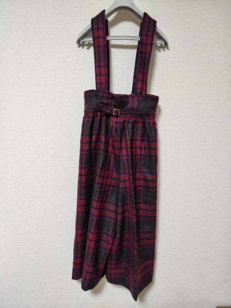 新品VIVID BOUTIQUEロングキュロットサスペンダー付きタータンチェック