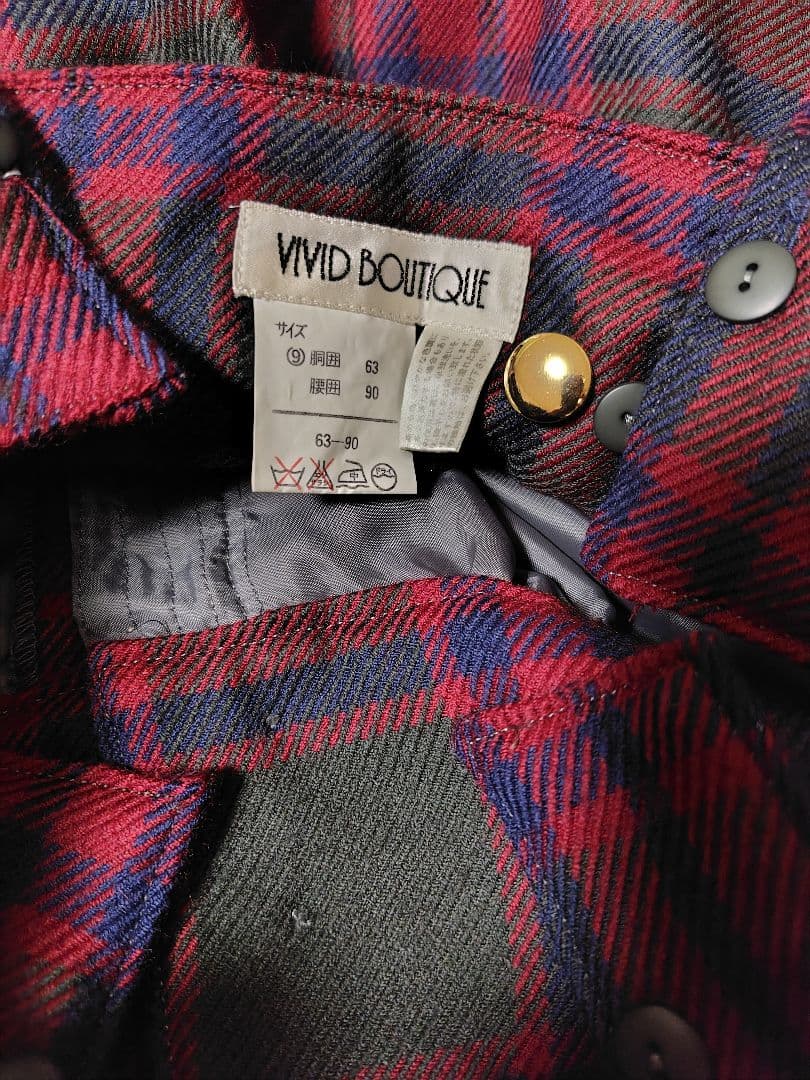 新品VIVID BOUTIQUEロングキュロットサスペンダー付きタータンチェック