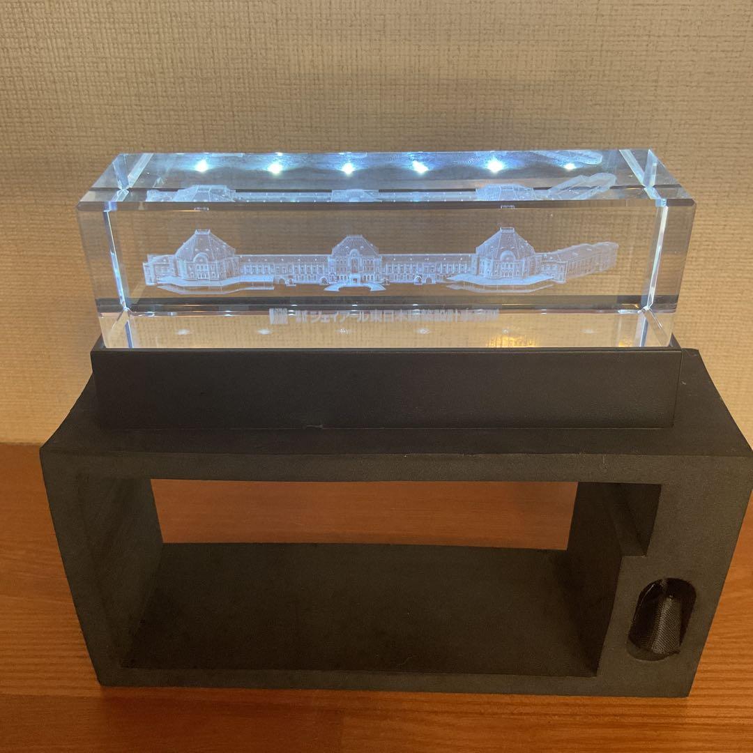 JR東京駅　限定LED付きクリスタルアート 立体彫刻