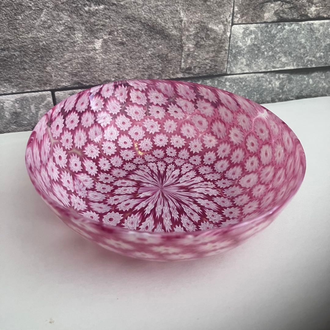 ベネチアンガラス　murano ムラーノ　ミルフィオリ　プレート　グラス