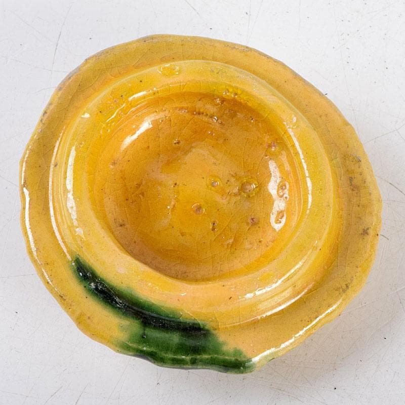 小太郎　京焼　永楽善五郎造　黄交趾　柚蓋物　共箱　V　8819