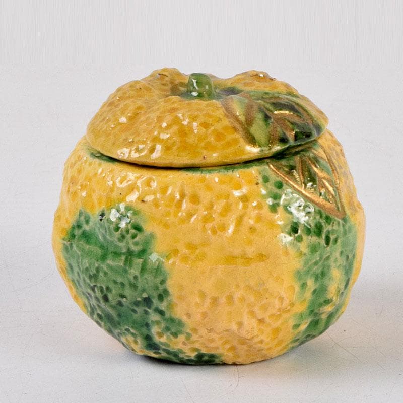 小太郎　京焼　永楽善五郎造　黄交趾　柚蓋物　共箱　V　8819