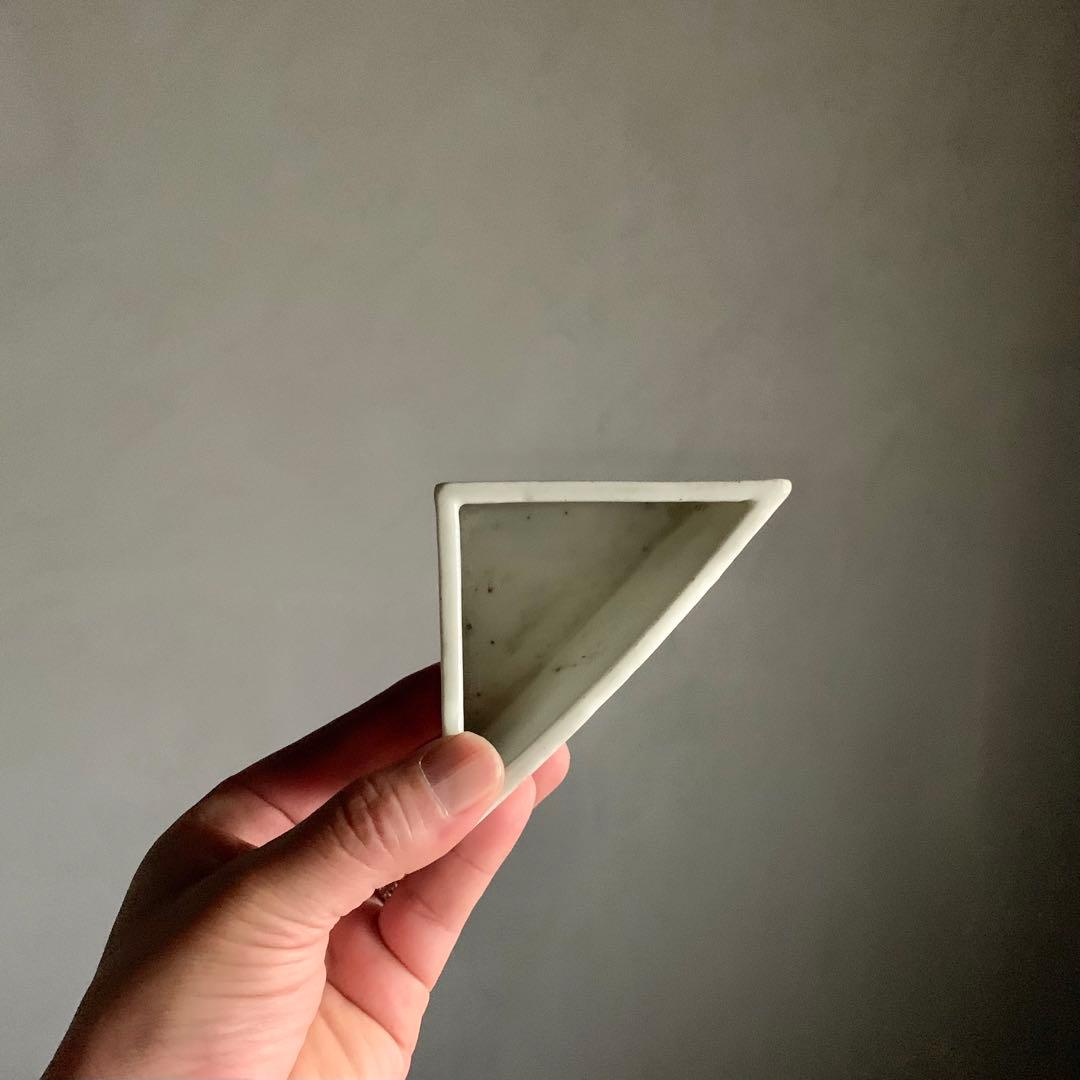 白磁 三角 筆洗 古道具 アンティーク