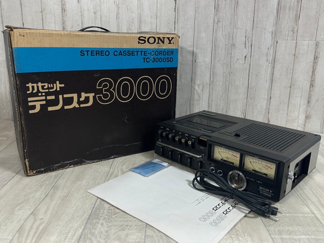 動作品SONY ソニーカセットデッキ　TC-3000SD 昭和レトロ 元箱付き
