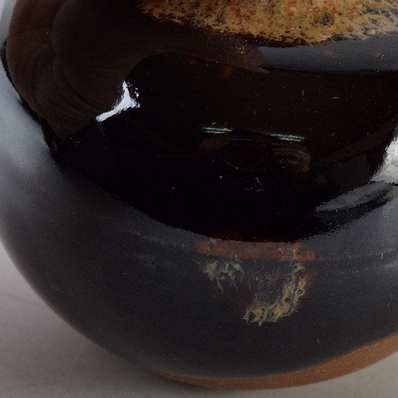 Gojyo 京焼　清水焼　桶谷定一作　文琳茶入　仕覆付　共箱　V　8205