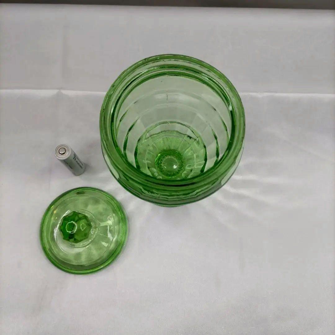 ウランガラス　キャンディポット　希少　レア　アンティーク　1客