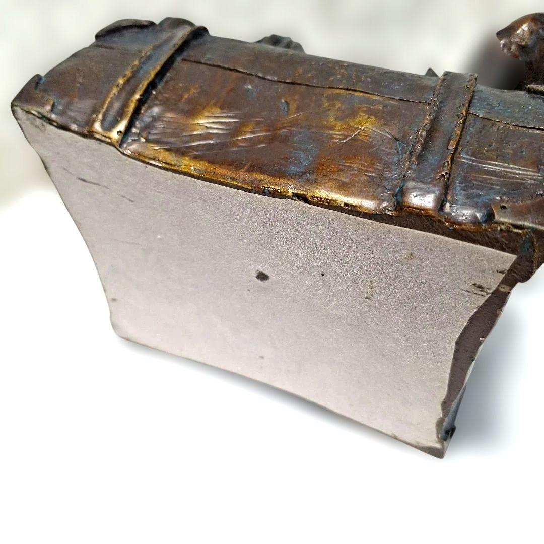 置物　ブロンズ像　本を読む少年　インテリア　アンティーク　オブジェ　　希少