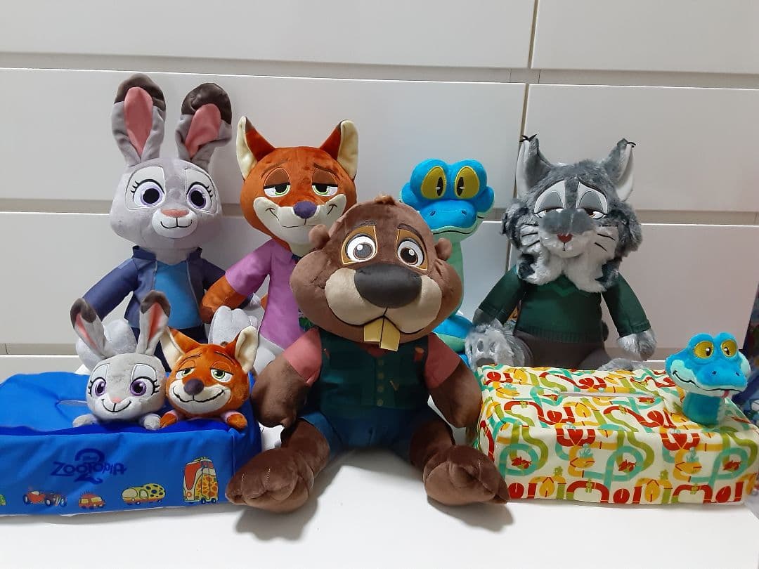 ズートピア2 Lぬいぐるみ ニック ジュディ パウバート ニブルズ ゲイリー7点