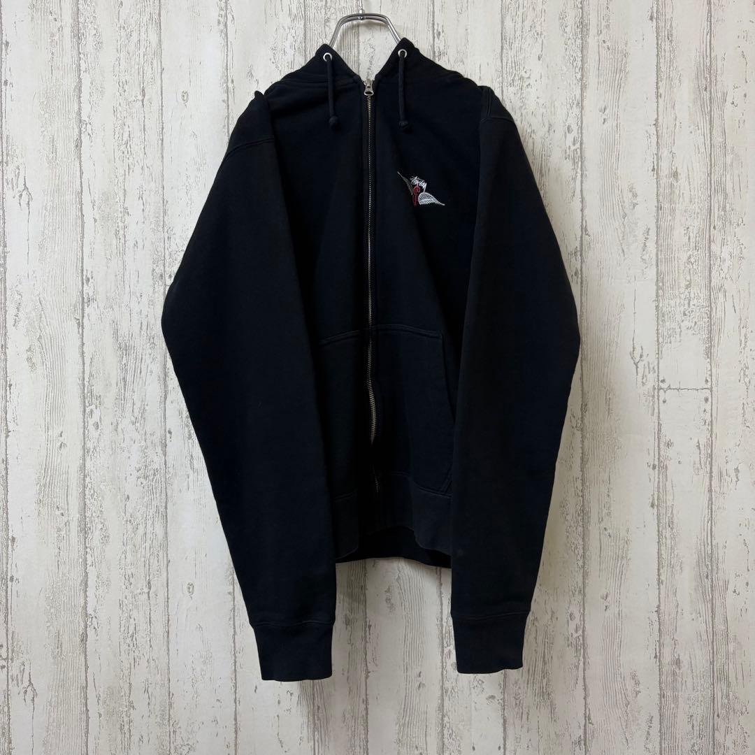 【激レア】STUSSY ステューシー　ジップパーカー　完売モデル　スウェット　黒