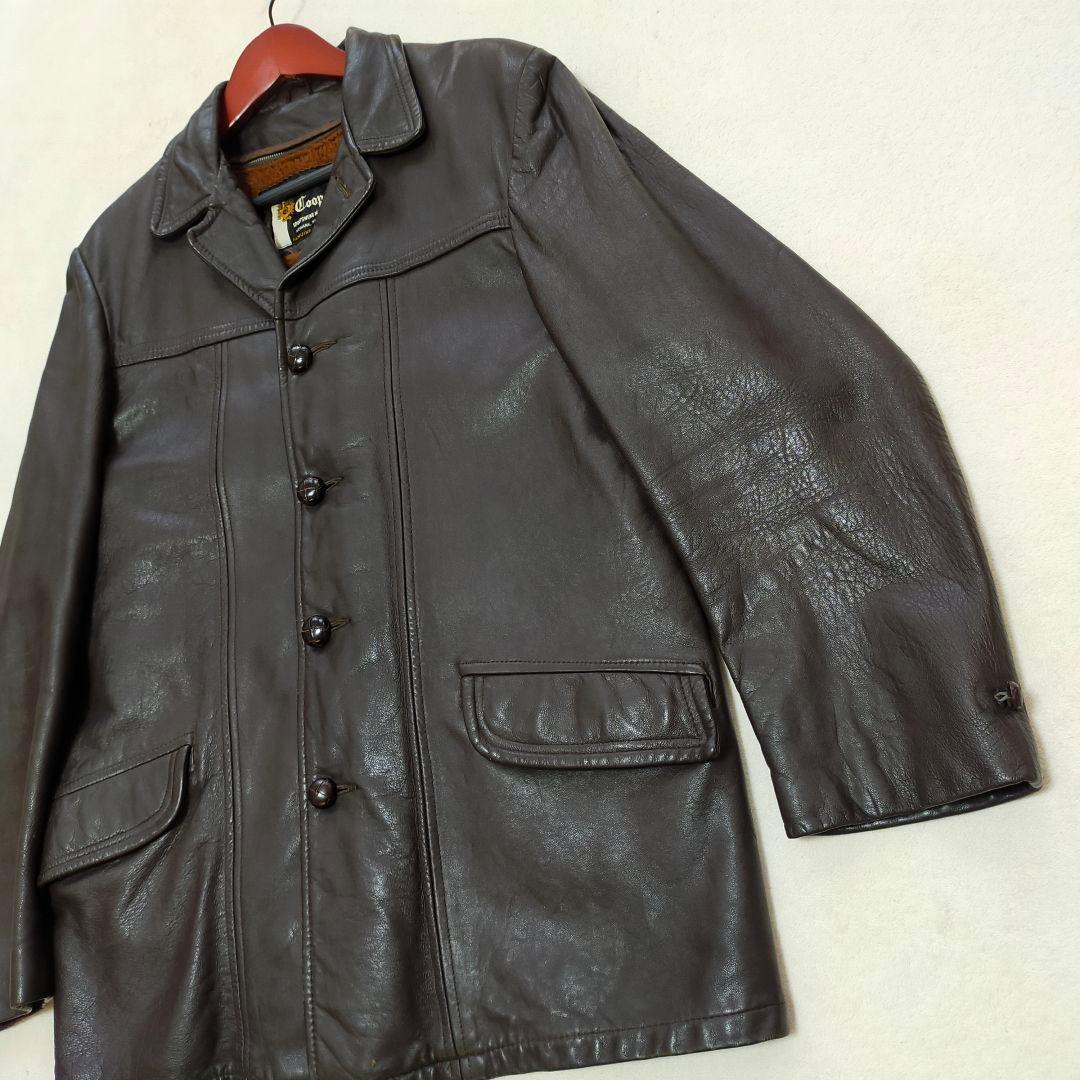 70S　USA製　Cooper　ライナー　ミドル丈レザーコート　レザージャケット