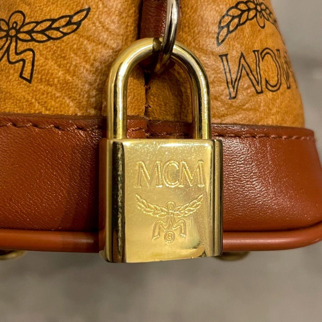 MCM ハンドバッグ ミニボストン ヴィセトス ブラウン 総柄 PVC