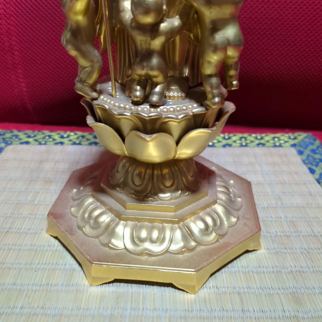 地蔵尊像ダイキャスト金色製約36cm 光背付き