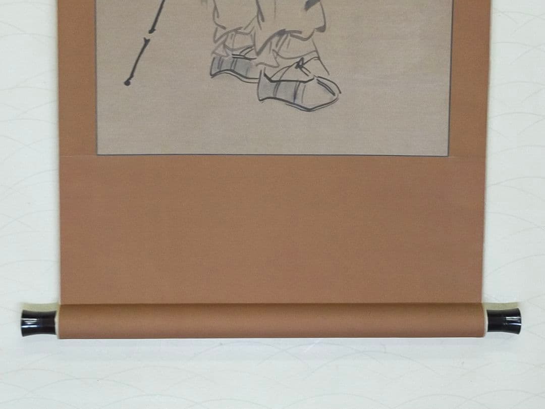 ♥掛軸　中国　釣り人　人物画　掛け軸　中国画　骨董　古玩