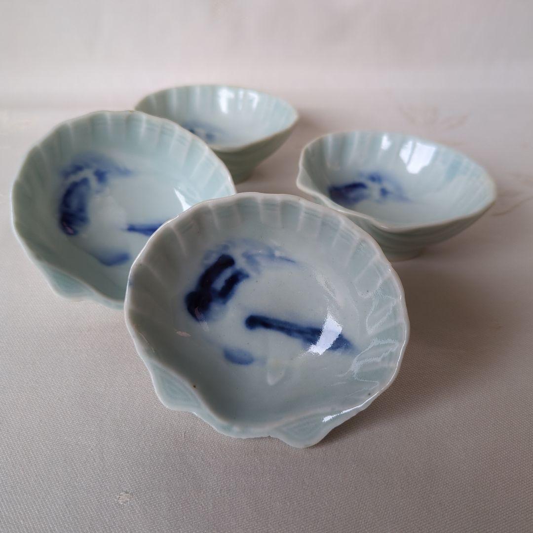 古伊万里 染付 豆皿 4個 蛤型