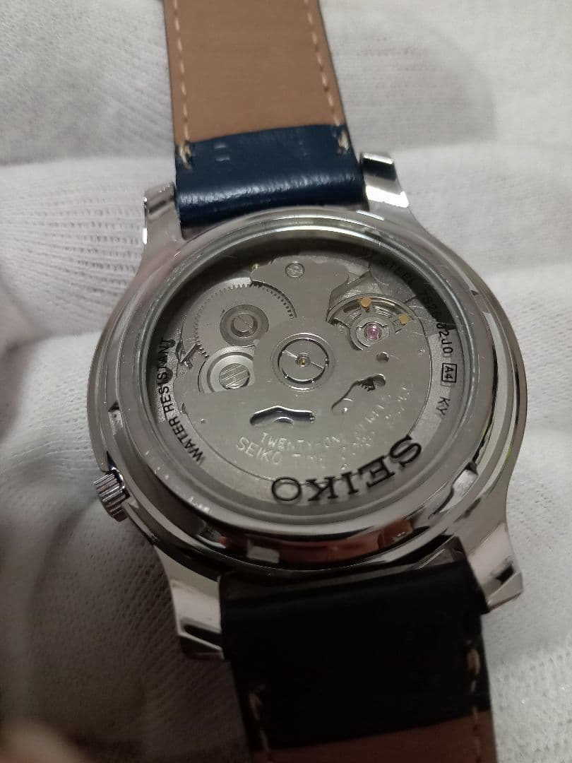 鶴*瓶様 SEIKO5　機械式自動巻　7S26　文字盤ネイビー　牛皮ベルト　美品