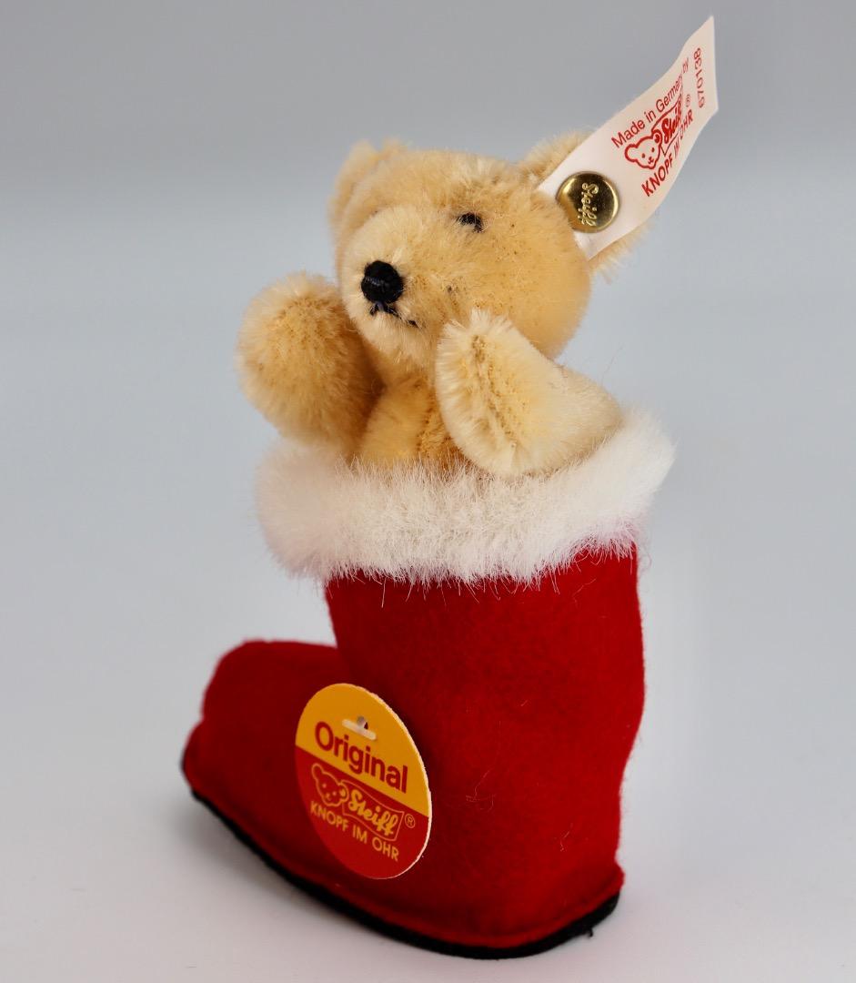Steiff クリスマスブーツの中の小さなテディベア10cm 2000年度製品