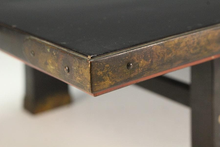 真塗り 螺鈿 草華紋 四方卓 香炉台 仏教美術(K-YC341)