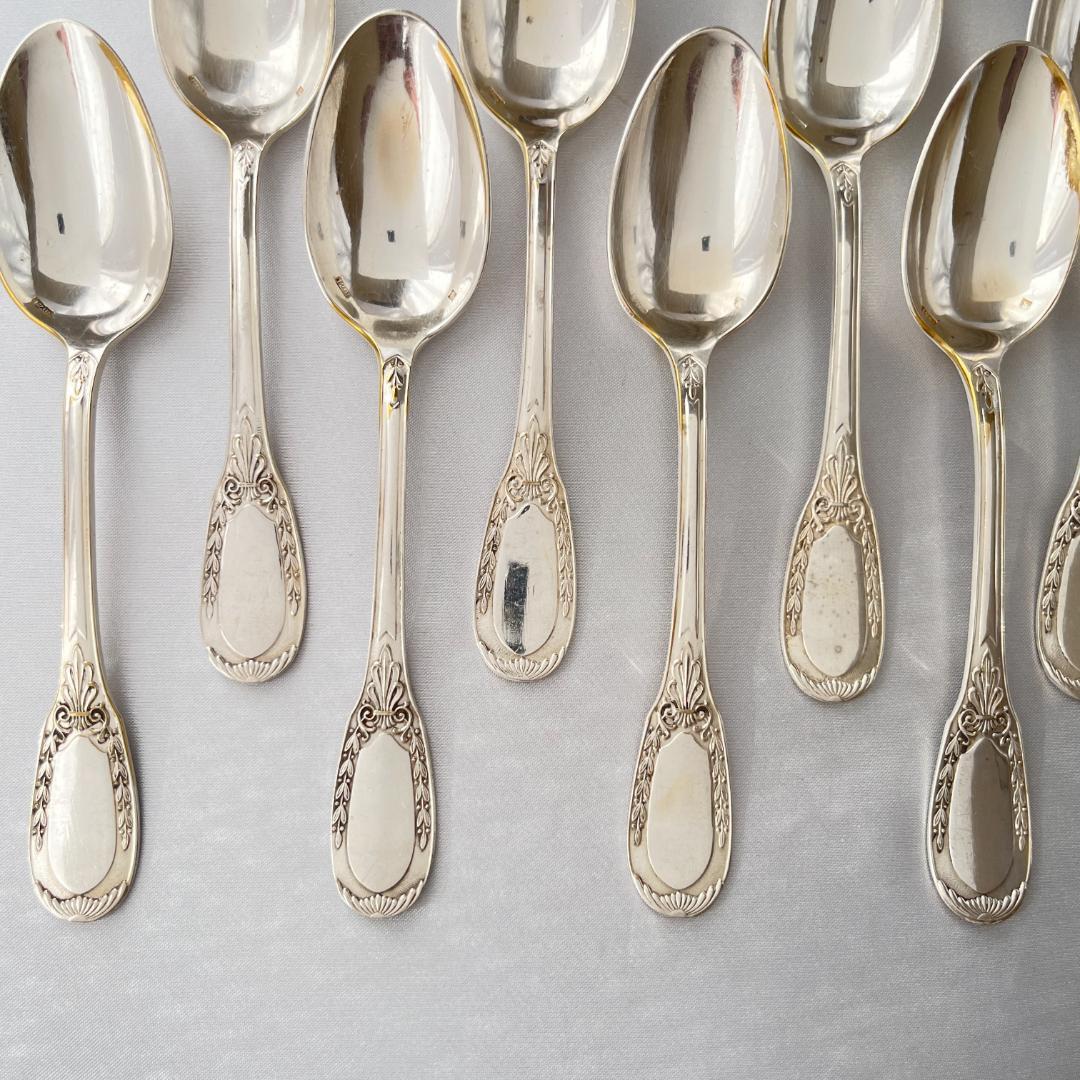 【仏蘭西】 帝政様式 コーヒースプーン 12本 14.5cm