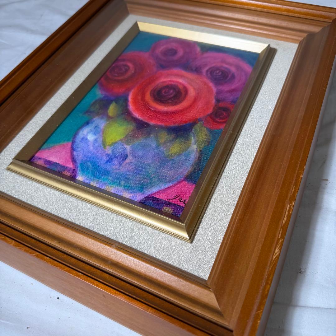 ⭐︎【大人気】⭐︎バラの絵画　額付き　玄関先などに