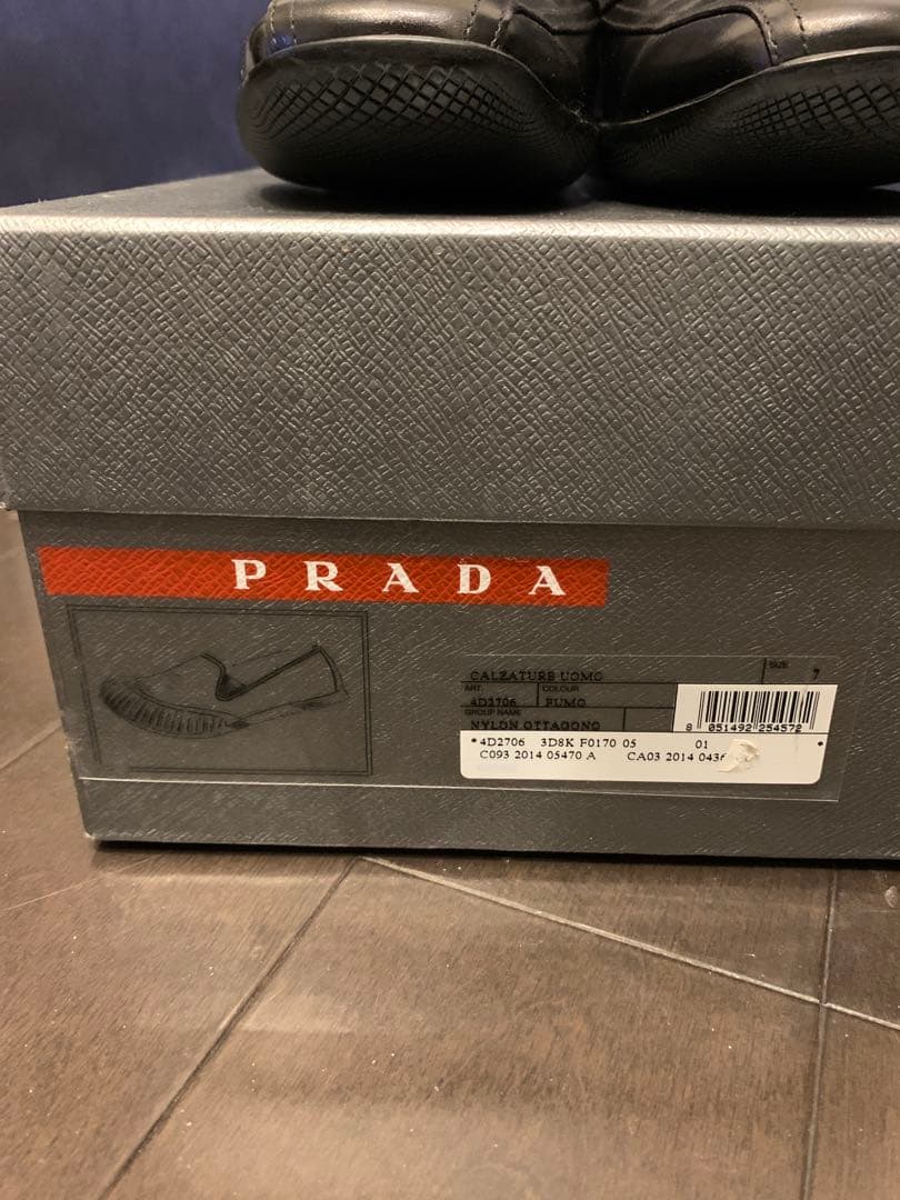 PRADA メンズ レザーシューズ 黒 7 新品 箱付 プラダ