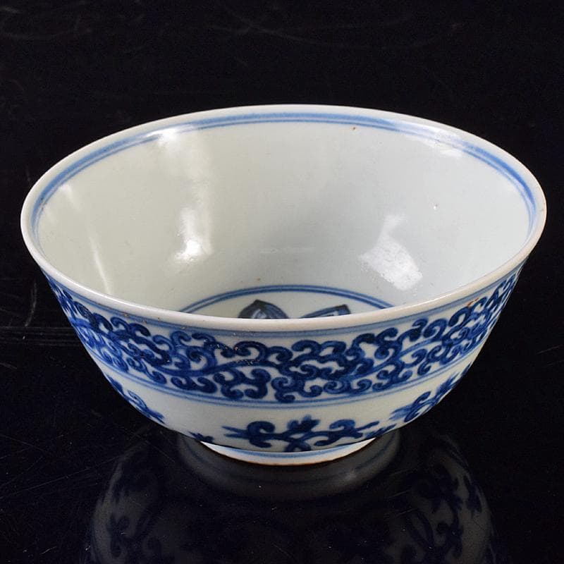 中国　青花花文碗　N　8062E