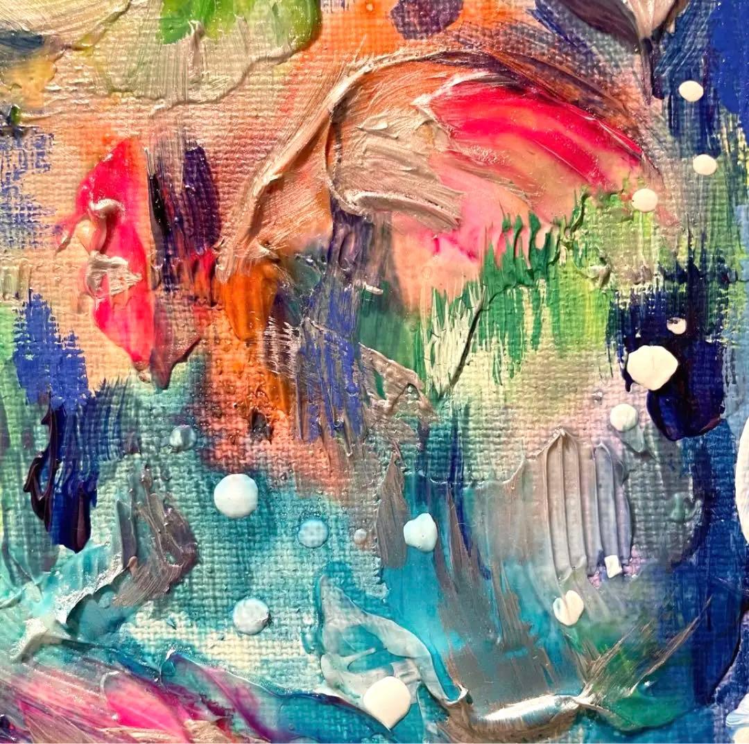 抽象画　原画　テクスチャーアート　アクリル画　現代アート　モダンアート　オーロラ