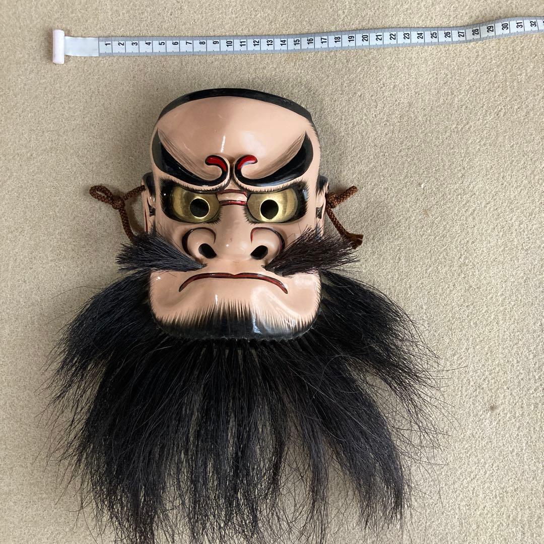 神楽面　木彫り