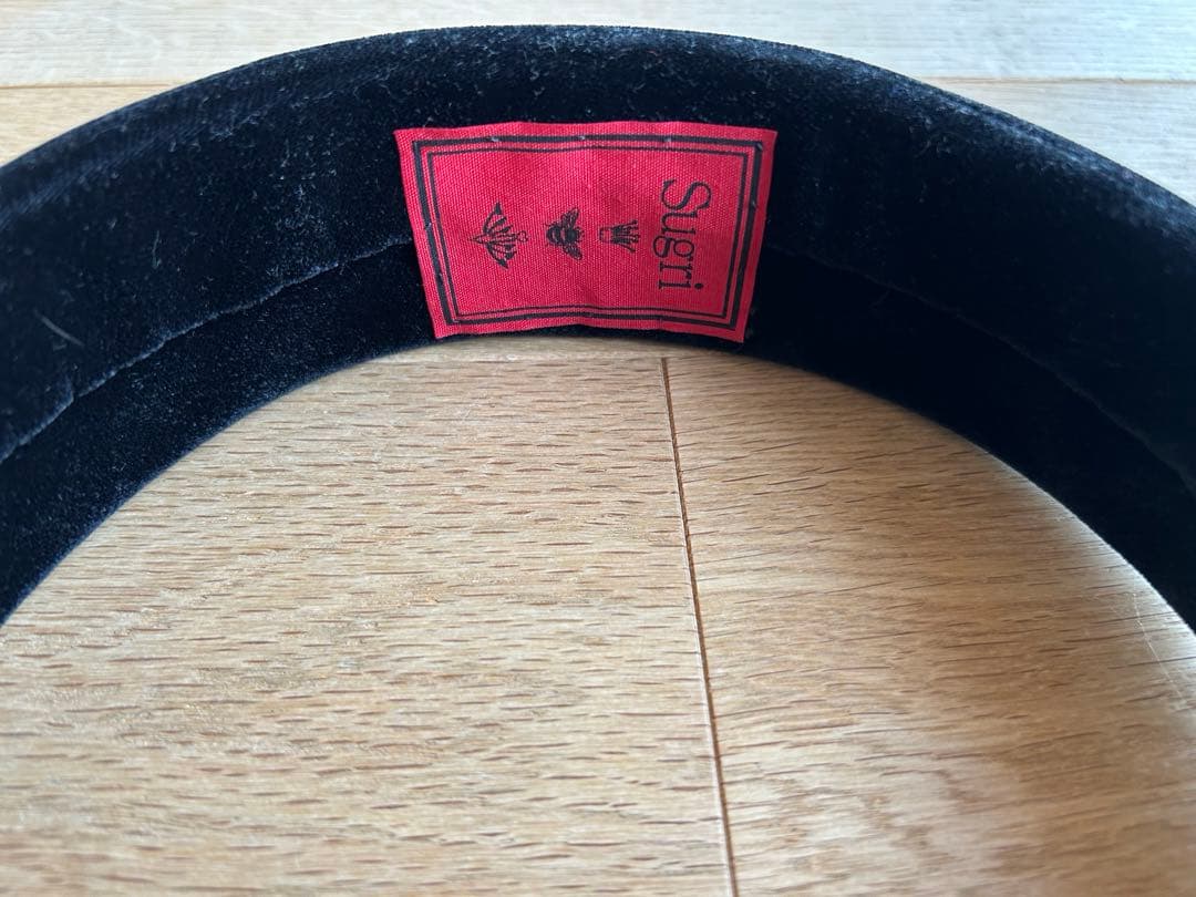 箱付き　Sugri ブラックベルベットリボンヘアバンド