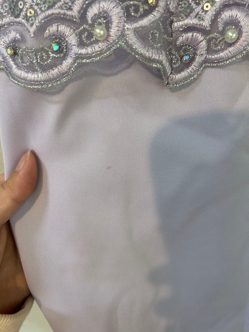 AR 薄紫 ビーズ刺繍 キャバドレス