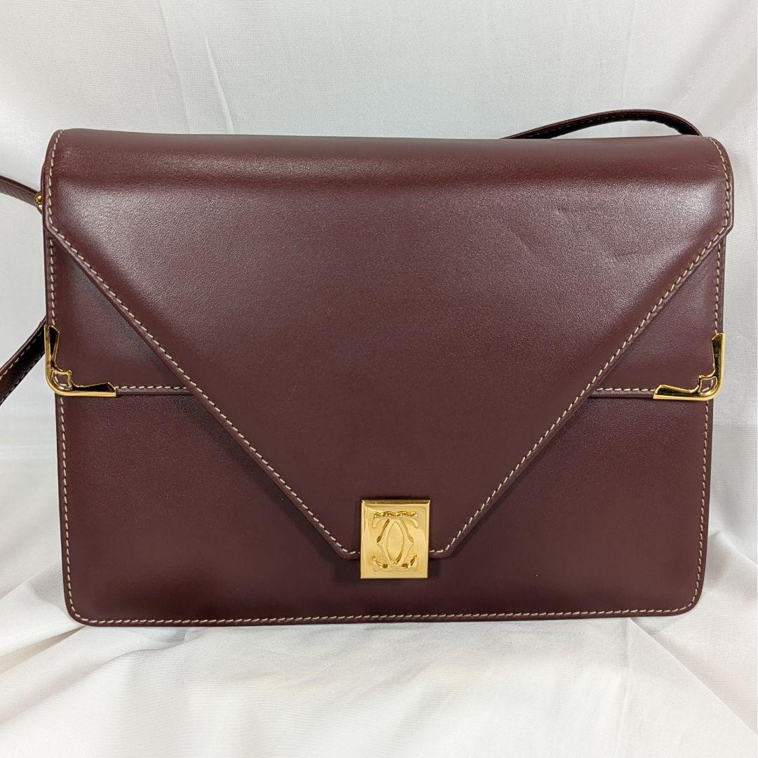 【極美品】 カルティエ　マストラ ショルダーバッグ 三角フラップ カード保存袋付