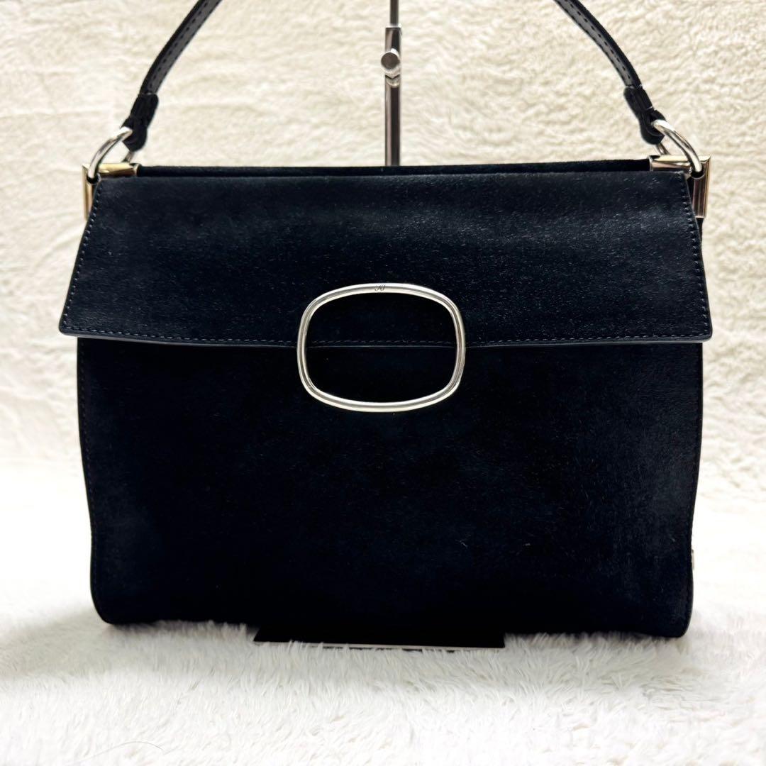 Roger Vivier ハンド 肩掛け バッグ スエード 上品 スクエア 黒