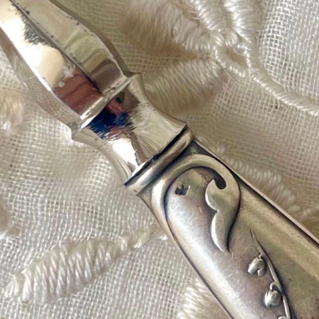 すずらんレリーフレターオープナー&シューボタンフック 2点　フランスアンティーク